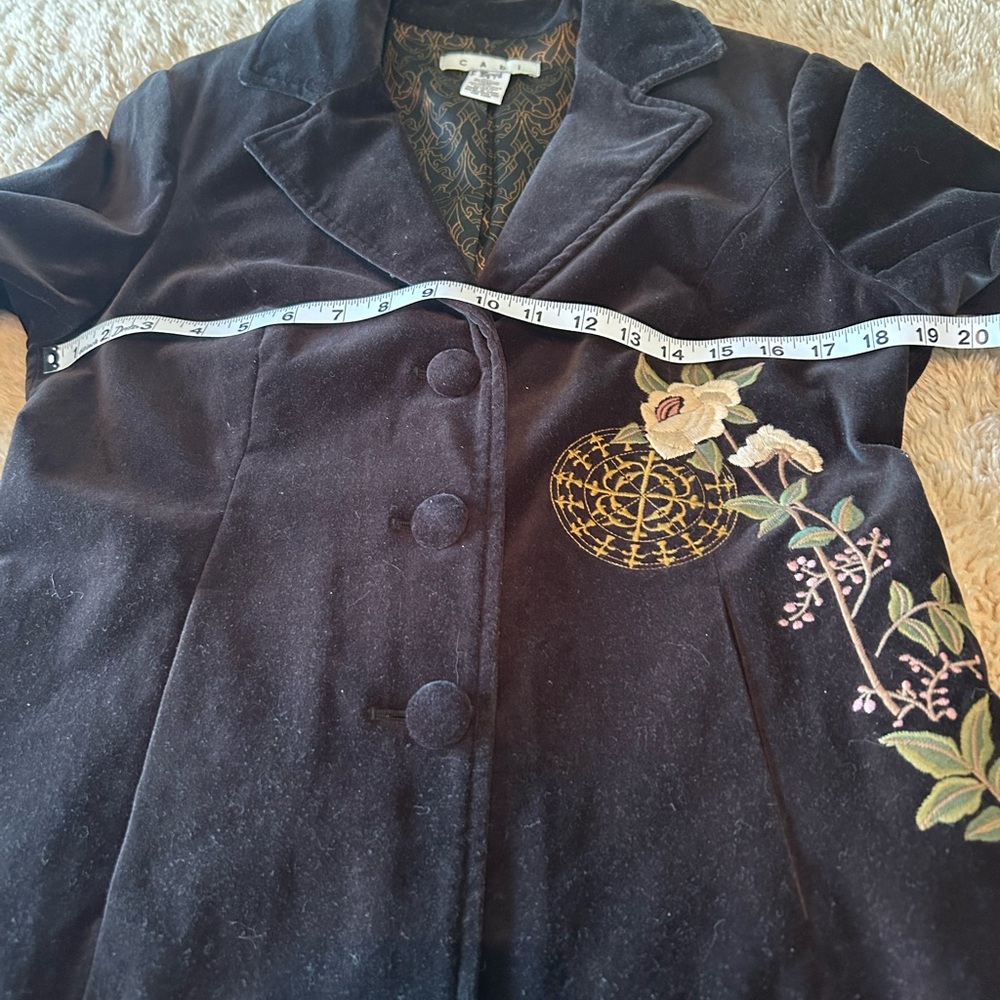 CAbi Black Velvet Embroidered Coat - Picture 8 of 10